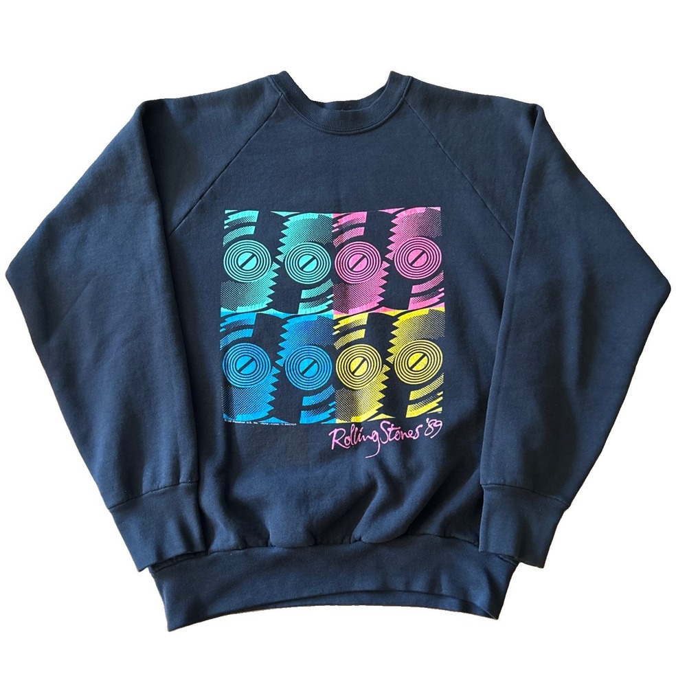 Vintage 1989 Rolling Stones Steel Wheels Tour Crewneck Sweatshirt Size L